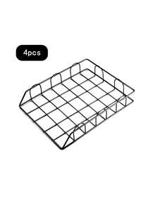 Organizador de escritorio A4, estante removible de metal para almacenamiento de documentos de estudio y oficina, organizador de bandejas de escritorio apilables para papel A4, organizador de archivos para oficina, escuela, hogar, útiles escolares, vuelta al colegio JFGX - Estante de escritorio A4 de hierro forjado. - Ver 8