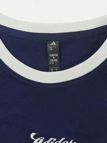 Adidas Women's TIRO TEE1 Short Sleeve Knit Collarless T-Shirt TKZ2333 - Blue - View 4