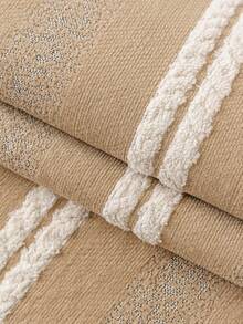 1PC Bohemian Style Striped Chenille Non-Slip Sofa Cover, All-Season Machine Washable Seat Cushion, Suitable For 1-4 Seater Sofa Protection And Decoration, Machine Washable Slipcover - Khaki - View 10
