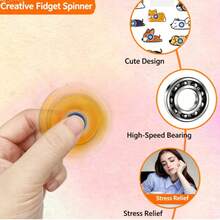 1 Set Cute Puppy Finger Spinner Stress Relief Toy, High-Speed Bearing Smooth Rotation Acrylic Portable Fidget Toy, Desk Decor For Office Workers To Relieve Stress And Heal Emotions (1 Set 10pcs) - Multicolor - View 10