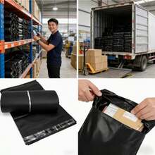 100PCS Black PE Polyethylene Mailing Bags, Self-Adhesive Courier Bags, Shipping Bags, Gift Bags, Envelope Bags, Suitable For Mailing And Packaging Clothes And Jewelry - Black - View 4