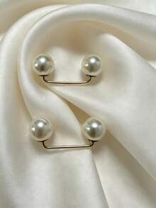 1pc/2pcs/3pcs Faux Pearl Brooch Pin, Chest Anti-Glare Pin Buckle, Pants Length Adjuster, Jeans Hem Fixing Clip, Suitable For Clothing, Tie Adjustment And Anti-Slip, Perfect For Apparel And Holiday Outfits - 3pcs - View 11