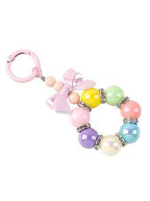 Bowknot Beaded Wrist Strap Bag Charm, Sweet Style Keychain, Creative Bag Decoration, Gift For Best Friends And Sisters, Party Prize - 2905 - View 15