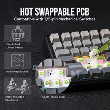 AULA F75 MAX 75% Hot-Swappable Mechanical Keyboard With TFT Smart Display, 3-Mode Wireless, PBT Gasket Structure, Ergonomic Design, RGB Backlight, Suitable For Office, Home And Gaming Scenarios - View 12