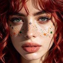 6 Sheets Realistic Brown Fake Freckles Temporary Body Sticker, Colorful Star Floral Dot Face Decals, Waterproof Face Body Stickers For Halloween, Carnival, Music Festival Makeup - Multicolor - View 4