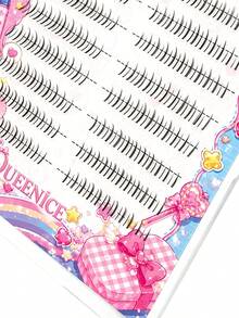 Queenice Segmented Individual False Eyelashes, Manga Dense Fluffy Under Lashes, Versatile Natural Lashes, Lightweight Soft Reusable, Easy To Apply, Natural Airy Look, Brighten Eyes, Perfect For Daily, Halloween, Christmas Parties & Various Makeup - D - View 7
