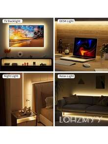 LED Light Strip, Halloween Decorations USB 5V Powered RGB Halloween Decorations LED Light Strip, Room Lighting, Room Decor Birthday Decor, Christmas Decorations, Suitable For Living Room, Bedroom, TV Background Wall, Cabinet And Party 's Halloween - Yellow - View 8