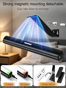 1pc Wireless Rechargeable Battery Powered Wall Lamp, Gold/Black,Color Temperature Remote Control,3 Color Temperatures & Dimmable Wireless Wall Light, Suitable For Bedroom, Living Room, Hallway Decor,With A Timer Function - LED Makeup Mirror Light - View 7