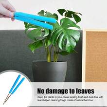 1pc Handheld Soft Bristle Leaf Cleaning Brush With Bamboo Handle - Perfect For Home, Garden And Outdoor Use - Minimalist - View 3