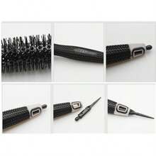 Round Brush Black Heat Conduction Hairbrush Comb For Home Salon Hair Design For Man Woman Blow Drying Curling - Black - View 4