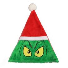 The Grinch 1pc Plush Embroidered Christmas Hat Green Monster Cartoon Xmas Hat - Style-a - View 11