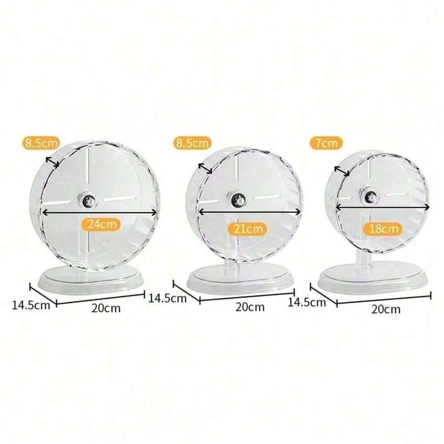 1 Hamster Transparent Running Wheel Toy, Suitable For Hamsters To Run And Exercise Quietly, Easy To Disassemble And Clean, Pet Accessories - Multicolor - View 1