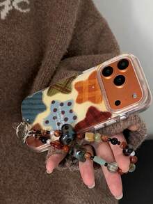 Plaid Polka Dot Star INS 15 Compatible With 17 Pro Apple 17 Pro Max Phone Case 18 Pro Max Full Coverage 17 New Model 16 Pro Max Protective Cover 16 Soft Handle - Brown - View 2