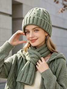 1 Ribbed Knit Beanie Simple Solid Color Loose Large Hat Men's And Women's Autumn And Winter Warm Ear Protection Wool Hat - Multicolor - View 9