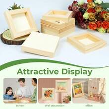 5/3/1pc DIY Wooden Photo Frame Handmade Kit, Creative Clay Painted Decorative Photo Frame, Minimalist Wooden Style, Suitable For Home Decor, Handmade Gifts, Craft Projects And Photo Display, Customizable - A - View 4