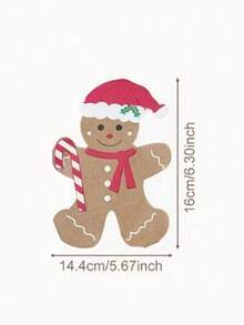 20pcs Gingerbread Man Shaped Disposable Paper Napkins, Christmas Table Decor, Suitable For Holiday Parties And Christmas Table Setting, Durable And Lightweight, Christmas Party Essential - Multicolor - View 3