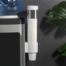 1 buah Dispenser Gelas Sekali Pakai Otomatis, Tidak Perlu Pengeboran, Dipasang di Dinding, Meja, Rak Gelas Kertas Anti Debu, Dispenser Air, Dispenser Air Rumah Tangga, Rak Penyimpanan Gelas Air Anti Debu Kapasitas Besar - A - View 9