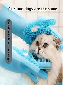 Pet Grooming Gloves For Dogs & Cats, Silicone Bathing & Shampooing Gloves, Pet Hair Removal Scrubber For Massage, Grooming & Cleaning - Multicolor - View 8