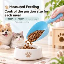 1pc Pet Cat And Dog Feeding Scoop, No More Spilling On The Floor, Serve As Much As They Eat, Available In Three Colors, Easy To Clean, Just Rinse With Water - 300ml - View 1