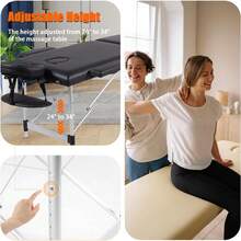 Camilla de Masaje Portátil Negra 213x61x86 cm| Cama Plegable de Aluminio Ajustable con Extensión de Cuello y Orificio Facial| para Masaje Pestañas Tatuaje y Spa de Belleza| Fácil de Transportar - Negro - Ver 5
