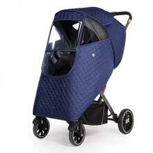 Baby Stroller Winter Snow & Rain Cover, Windproof & Warm Stroller Rain Cover, 3-Layer Thickened Protection Against Cold Air, Essential For Newborn Boys - Multicolor - View 7
