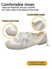XfxfLadies' Color Blocked Flat Casual Shoes With Elastic Pleats At The Heel, Suitable For Casual Daily/Commuting/Shopping/Travel Wear. - Beige - View 7