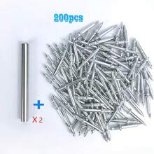 100pcs 200pcs Invisible Baseboard Double-Head Nail Set, Self-Tapping Double-Head Nails With Installation Sleeve, For Baseboard And Wood Trim Installation - No-trace Wall Nails - View 11