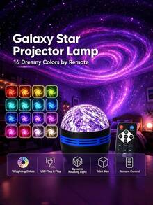 LED Projector Night Light With Aurora Borealis - USB Powered, ABS Plastic, Includes Remote Control, Suitable For Bedroom, Living Room, And Office Decoration, Perfect For Christmas, Birthday Parties, Creating Ambiance, And Bedroom Decor. - Multicolor - View 10