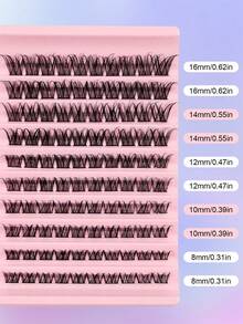 Cluster, Single Thick, Natural D Curl, 8-16mm, DIY False Eyelashes, Eyelash Clusters, Single Eyelashes, False Eyelashes, False Eyelashes - D - View 5