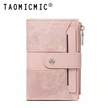 Women's Patchwork Textured PU Wallet, Snap Closure Multi-Card Slot Zipper Coin Purse, Compact Wallet For Daily Use - Multicolor - View 11