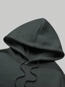 Men's Casual Sports Commute Versatile Architectural Pattern Printed Long Sleeve Hooded Pullover Fleece Sweatshirt - Dark Grey - View 4