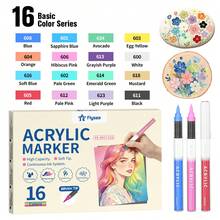 Flysea New Colorful Series 16/24/36pcs/Box Vibrant Macaron Dopamine Professional Acrylic Markers, New Free Ink System, Multiple Color Combinations Available, Newly Launched, Better Quality, Smoother Writing Experience, Designed For Professional Artists - Sets - View 12