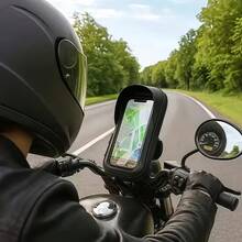 1PC Sturdy Waterproof Motorcycle Phone Holder - ABS Handlebar Mount With Detachable Shoulder Strap And Dry Bag, 360° Rotatable, Touchscreen Compatible, Durable PC Fabric Material, Suitable For Bicycle And Motorcycle Accessories, Motorcycle Phone Holder Waterproof, Phone Mount, Motorcycle Mobile Phone Holder, Cell Phone Holder, Car Accessories, Secure Grip, Reinforced Structure - Black - View 4