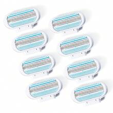 Bikini Razor For Women, 3-Layer Stainless Steel Blades, Replaceable Razor Head, Suitable For Intimate Areas, Underarms And Leg Hair - Blue - View 14