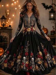 Women Long Dresses - Gray Blue - View 2