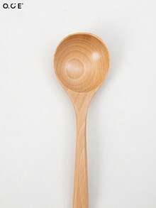 OCE Natural Beech Wood Wide Dinner Spoon, Solid Wood Table Spoon, Smooth Wooden Utensil For Home Kitchen - View 5