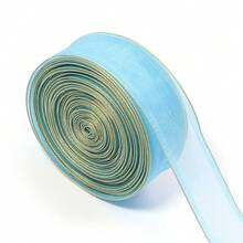 5 Yards/Roll Double Gold Edge Tulle Ribbon, 2.5cm Wide Transparent Thin Gauze Ribbon, Floral Gift Packaging DIY Bow Material, Suitable For Hair Accessory Making, Scrapbook Decoration, Christmas Wedding Birthday Party Decoration - Multicolor - View 19