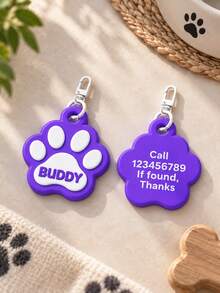 1pc Customized Pet ID Tag, Personalized Cat & Dog Name Tag (Includes Phone Number), Custom Pet Name & Text, Double-Sided Pet Identification Tag, Personalized Collar Pendant, Pet Safety Accessory - Multicolor - View 8