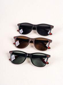 1 Pair Square Frame Rivet Men's Fashion Glasses, Casual Personalized Minimalist Y2K Music Festival - Multicolor - View 5