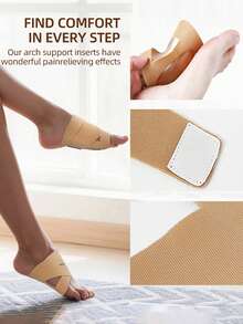 Arch Support, Silicone, Cross Strap Foot Arch Support, Unisex, Washable - Apricot - View 3