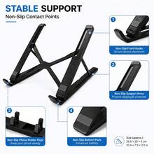 3-In-1 Laptop, Tablet And Mobile Phone Stand, 360° Rotatable And Foldable Desktop Stand, Multi-Angle Adjustable, Lightweight And Portable Stand, Compatible With Smartphones, Tablets And Laptops - View 7