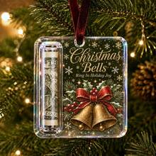 1pc 2D Flat Hanging Acrylic Storage Ornament - Suitable For Christmas Tree Decoration With Hooks, Bill And Cash Holder, Graduation Gift, Back To School Gift, Tree Decoration, Acrylic Hanging Plaque For Savings Display - Acrylic Pendant - View 4