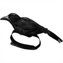 Black Feather Crow Statue, Shoulder Strap Halloween Crow Decoration - A - View 5
