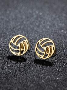 1Pair New Sports Small Volleyball Earrings Stainless Steel Fashion Sports Jewelry - GED241 - View 1