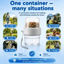2-In-1 Portable Pet Food & Water Container, Leak-Proof Travel Feeding Bowl For Cats And Dogs, Outdoor Walking, Camping, Hiking Pet Supplies - Multicolor - View 7