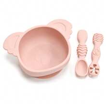 3pcs Silicone Tableware Set, Includes 1 Koala Bowl And 2 Spoons, For Baby Daily Feeding And Self Feeding Training, Nice Gift Option - Multicolor - View 16