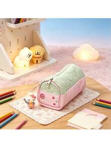 Hasbro SANRIO Kitty Design Cute Little House Pencil Case - Adorable Macaron Color Large Capacity Stationery Storage Box, Niche Storage Bag & Kitty Pendant - Super Cute Cat Pencil Holder - Multicolor - View 3