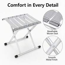 1PC Portable Folding Stool, Lightweight Compact Camping Fishi - Multicolor - View 3