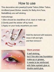 2/1pc Aurora Butterfly Face Stickers, 3D Translucent Butterfly Stickers, Multi-Size Round Rhinestones, Self-Adhesive Backing, Easy And Firm Application. Rainbow Butterfly Wings Reflect Delicate Sparkle, Asymmetrical Rhinestone Arrangement, Suitable For Eyes, Cheekbones And Brow Bone To Create Dreamy Makeup. Perfect For Hanfu Makeup And Stage Performance - Multicolor - View 8