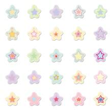 50pcs Macaron Color Star Stickers, Cute Japanese Style Colorful Five-Pointed Star Stickers, Hand-Drawn Soft Tone Waterproof Vinyl Stickers, Suitable For Planner, Water Bottle, Laptop, Luggage DIY Decoration - Irregular Shape - View 5